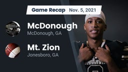Recap: McDonough  vs. Mt. Zion  2021