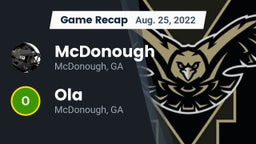 Recap: McDonough  vs. Ola  2022