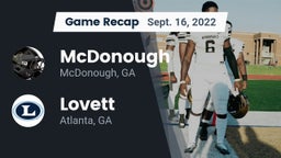 Recap: McDonough  vs. Lovett  2022