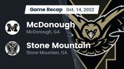Recap: McDonough  vs. Stone Mountain   2022