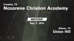 Matchup: Nazarene Christian A vs. Union Hill  2015