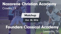 Matchup: Nazarene Christian A vs. Founders Classical Academy  2016