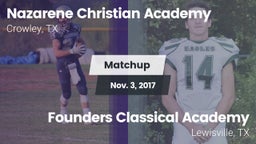 Matchup: Nazarene Christian A vs. Founders Classical Academy  2017