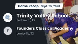 Recap: Trinity Valley School vs. Founders Classical Academy  2020