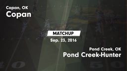 Matchup: Copan vs. Pond Creek-Hunter  2016