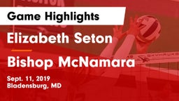 Elizabeth Seton  vs Bishop McNamara  Game Highlights - Sept. 11, 2019