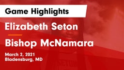 Elizabeth Seton  vs Bishop McNamara  Game Highlights - March 2, 2021