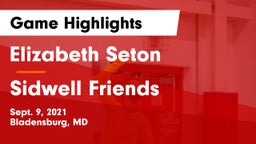 Elizabeth Seton  vs Sidwell Friends  Game Highlights - Sept. 9, 2021