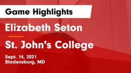 Elizabeth Seton  vs St. John's College  Game Highlights - Sept. 14, 2021