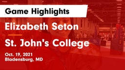 Elizabeth Seton  vs St. John's College  Game Highlights - Oct. 19, 2021