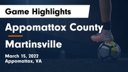 Appomattox County  vs Martinsville  Game Highlights - March 15, 2022