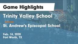 Trinity Valley School vs St. Andrew's Episcopal School Game Highlights - Feb. 14, 2020
