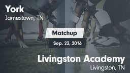 Matchup: York Institute vs. Livingston Academy  2016
