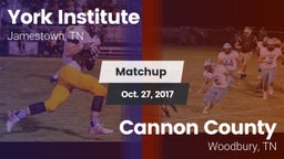 Matchup: York Institute vs. Cannon County  2017