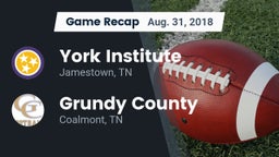 Recap: York Institute vs. Grundy County  2018