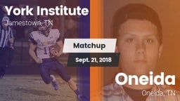 Matchup: York Institute vs. Oneida  2018