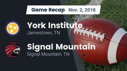 Recap: York Institute vs. Signal Mountain  2018