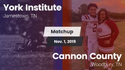 Matchup: York Institute vs. Cannon County  2019