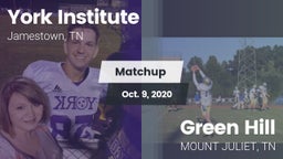 Matchup: York Institute vs. Green Hill  2020
