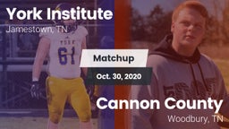 Matchup: York Institute vs. Cannon County  2020