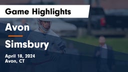 Avon  vs Simsbury  Game Highlights - April 18, 2024