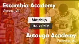 Matchup: Escambia Academy vs. Autauga Academy  2016