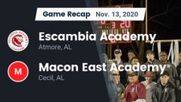 Recap: Escambia Academy  vs. Macon East Academy  2020