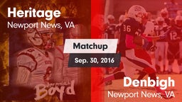 Matchup: Heritage vs. Denbigh  2016