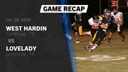 Recap: West Hardin  vs. Lovelady  2016