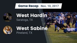 Recap: West Hardin  vs. West Sabine  2017