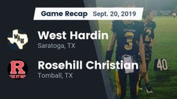 Recap: West Hardin  vs. Rosehill Christian  2019
