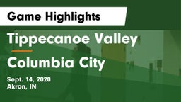 Tippecanoe Valley  vs Columbia City  Game Highlights - Sept. 14, 2020