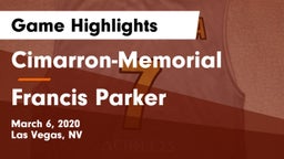 Cimarron-Memorial  vs Francis Parker  Game Highlights - March 6, 2020