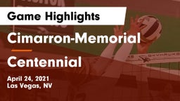 Cimarron-Memorial  vs Centennial  Game Highlights - April 24, 2021