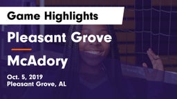 Pleasant Grove  vs McAdory  Game Highlights - Oct. 5, 2019