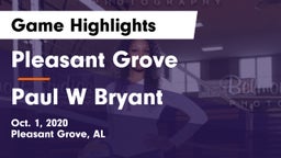 Pleasant Grove  vs Paul W Bryant  Game Highlights - Oct. 1, 2020