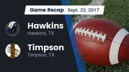 Recap: Hawkins  vs. Timpson  2017