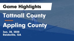 Tattnall County  vs Appling County Game Highlights - Jan. 28, 2020