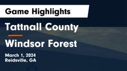 Tattnall County  vs Windsor Forest  Game Highlights - March 1, 2024