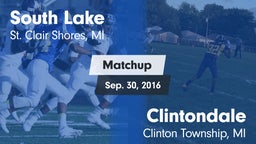 Matchup: South Lake vs. Clintondale  2016
