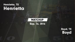 Matchup: Henrietta vs. Boyd  2016