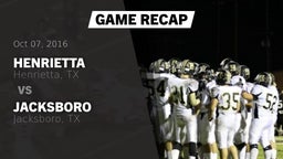 Recap: Henrietta  vs. Jacksboro  2016