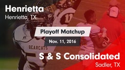 Matchup: Henrietta vs. S & S Consolidated  2016