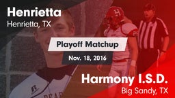 Matchup: Henrietta vs. Harmony I.S.D. 2016