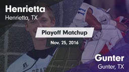 Matchup: Henrietta vs. Gunter  2016
