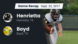 Recap: Henrietta  vs. Boyd  2017