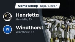 Recap: Henrietta  vs. Windthorst  2017