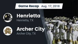Recap: Henrietta  vs. Archer City  2018