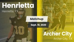 Matchup: Henrietta vs. Archer City  2020