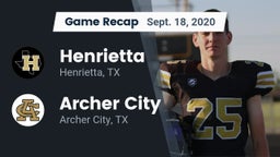 Recap: Henrietta  vs. Archer City  2020